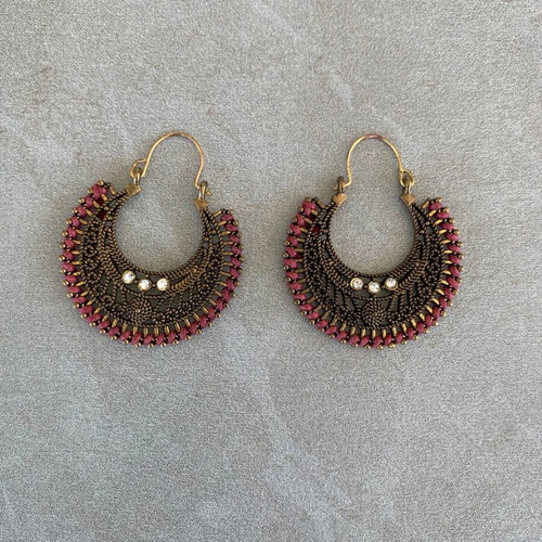 Hoop earrings with lace design like new