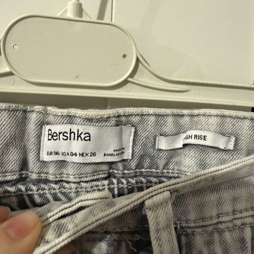 Bershka denim shorts used, gray, size S