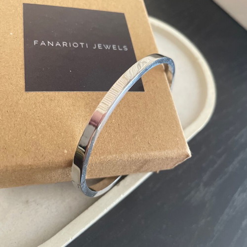Handcuff bracelet new, silver, stainless steel
