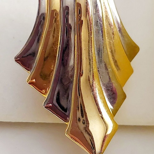 Vintage Statement Jewelry Set 90s bicolor metal with gift cuff bracelet like new