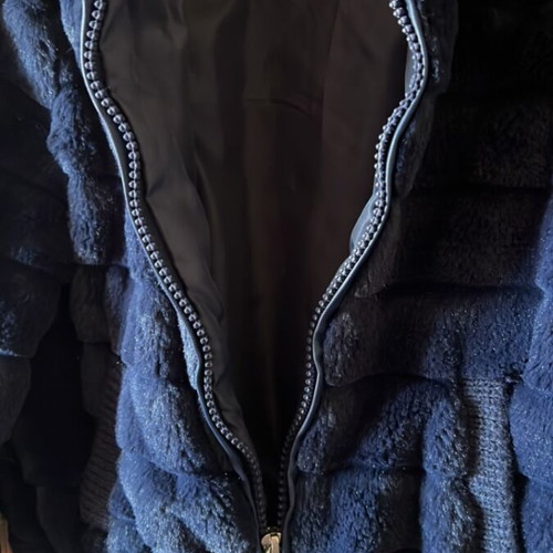 Fur kids jacket blue Ovs Fashion like new, short, size 116 cm