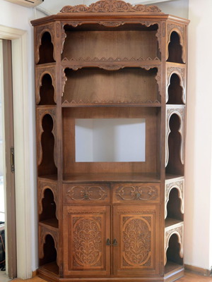 Σύνθετο επιπλο τηλεόρασης σαλονιού ξυλόγλυπτο μεταχειρισμένο