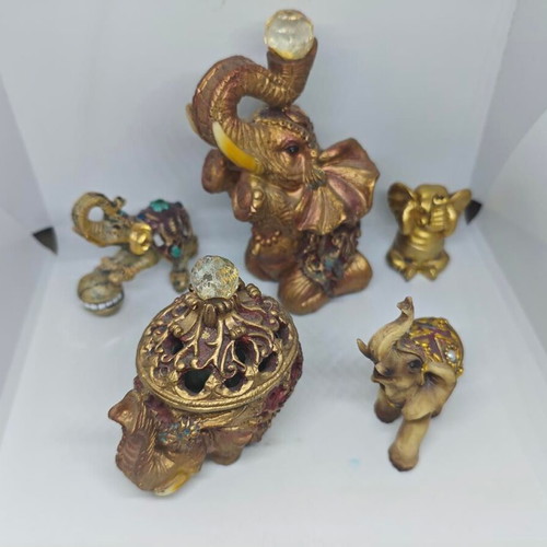 Collection of vintage aesthetic decorative elephants like new