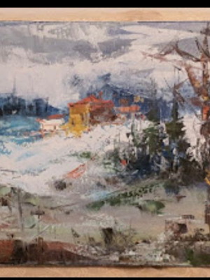 Parlapani Fani oil painting used, 40×80 cm, canvas