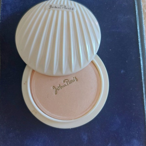 John Paris vintage powder compact used, shell-shaped