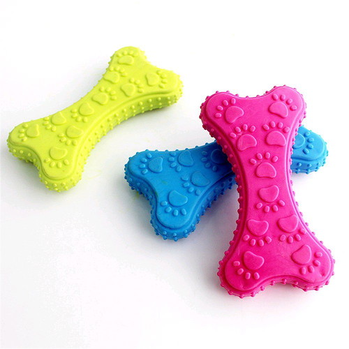 Dog toy new, hard rubber bone blue