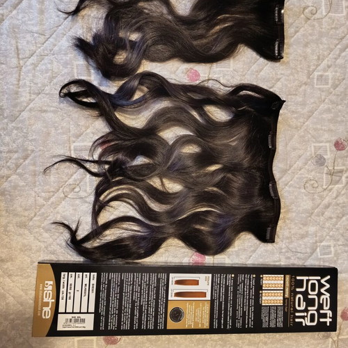 Hair extensions with natural hair like new, 2 pieces with clips