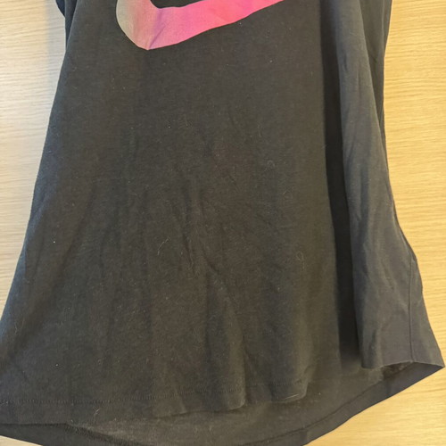 Nike women's black T-shirt with large pink logo, like new, size S