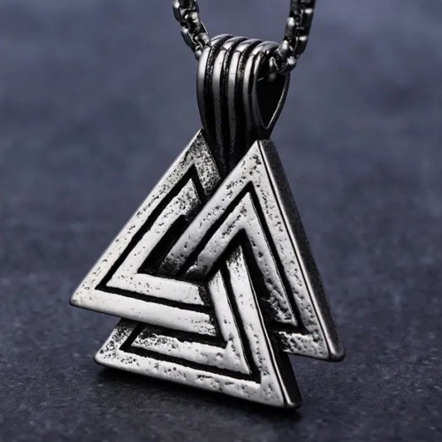 Viking Triangle Pendant Retro Necklace