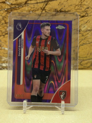 2026 Topps Chrome Premier League Soccer David Brooks Purple Raywave Refractor new