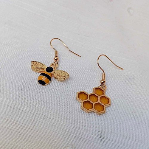 Melissoula earrings new, gold-plated stainless steel with enamel