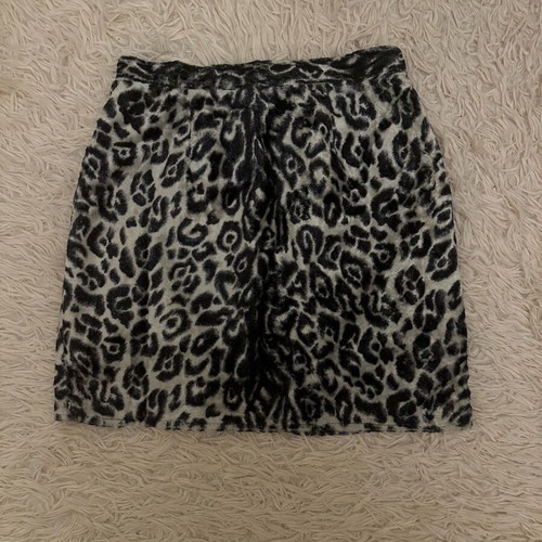 Velvet leopard skirt used, size S, black and white