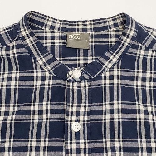 ASOS Cotton Men's Checked Shirt with Cut Collar, Size M