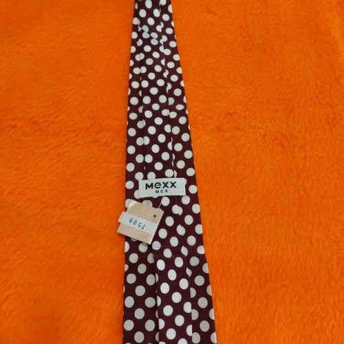 Vintage Mexx Fashion polka dot tie new, burgundy and white