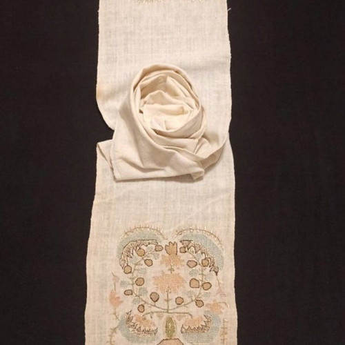 Yaglic headscarf or towel used, 18th century, cotton with embroidery