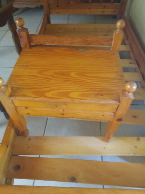 Single bed with nightstand used