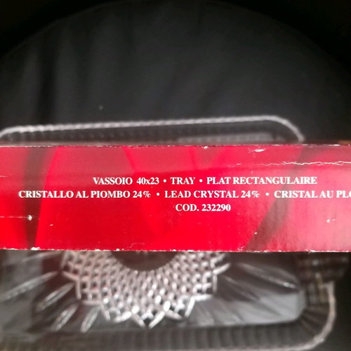 Crystal platter from Italy new, in box