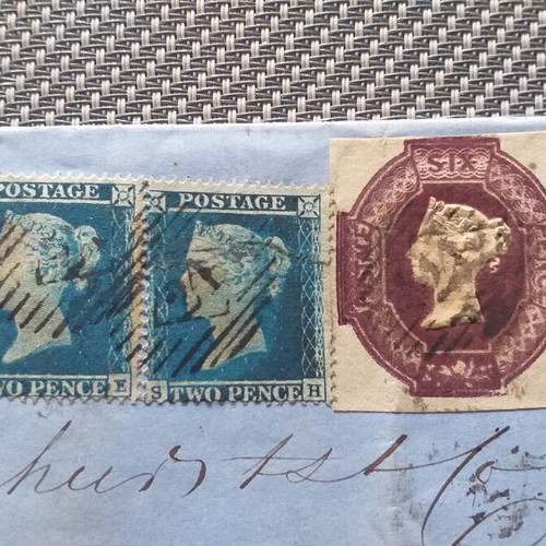 Registered London to Macclesfield 1854 postal cover with stamps