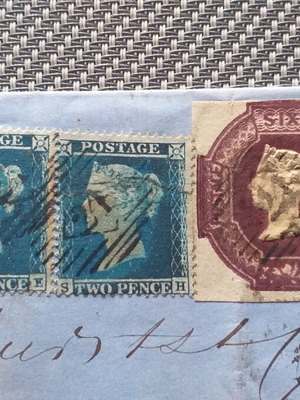 Registered London to Macclesfield 1854 postal cover with stamps