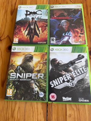 Πακέτο Xbox 360 μεταχειρισμένων παιχνιδιών με DMC Devil May Cry 1 & 4, Sniper Ghost Warrior, Sniper Elite V2