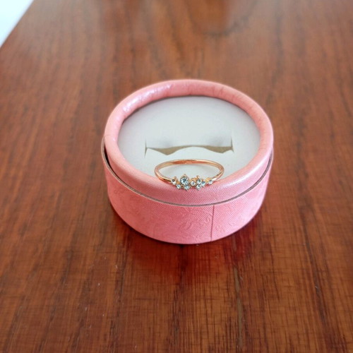 Gold plated ring with zircon stones, size 7