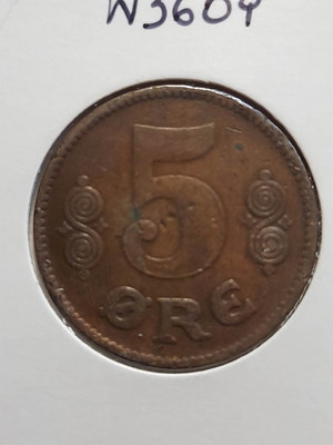 Νόμισμα Denmark Christian IX 5 Ore μεταχειρισμένο 1921
