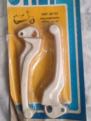 Vespa UTAH NOS μανέτες άσπρες, καινούργιες για PE, PX 125-200cc