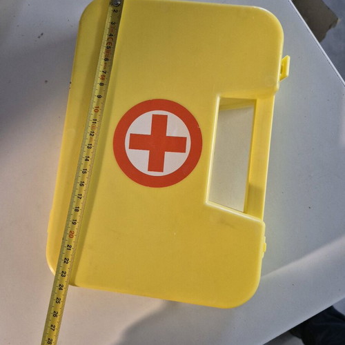 First Aid Kit case like new, yellow durable hard case