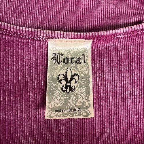 Rib blouse decorated with rhinestones like new, pink, size L