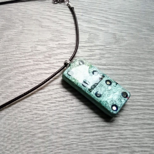 Handmade double-sided necklace new, blue and turquoise