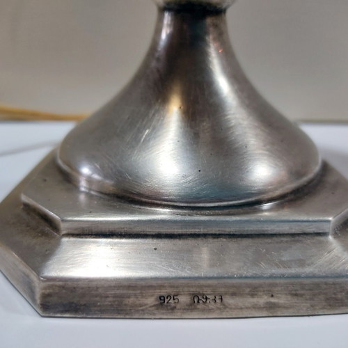Silver lamp 925 used, height 31cm, weight 530gr
