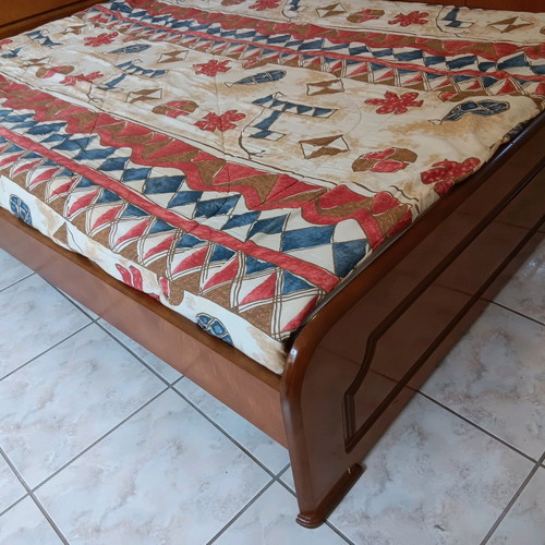 Double bed and mattress, 150x200 cm, heavy sturdy construction