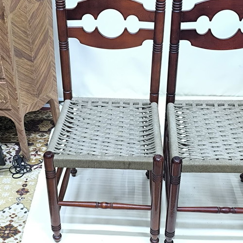 Chairs with wicker, set of 3, like new