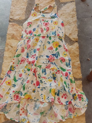 Benetton asymmetrical dress like new, colorful, size 6-7 years, 120 cm