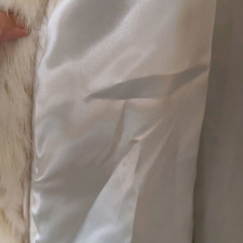 Fur coat from Russia, handmade, beige ecru