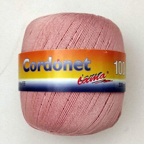 Cordonet Lama knitting yarn new, pink apple color, cotton
