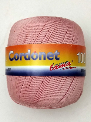 Cordonet Lama knitting yarn new, pink apple color, cotton