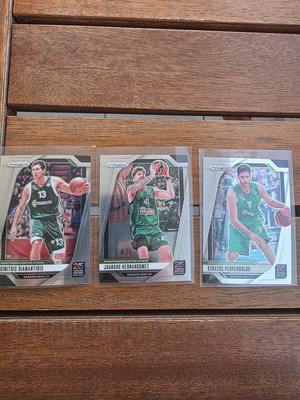 Panathinaikos Euroleague Prizm basketball card lot, 3 base cards