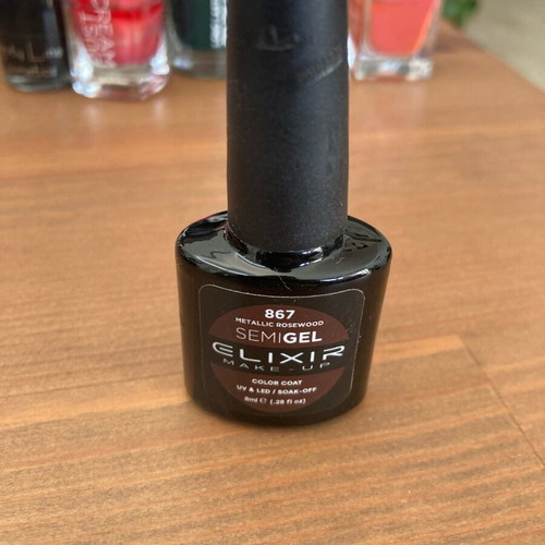 Elixir semi-permanent nail polish 867 used, Metallic Rosewood