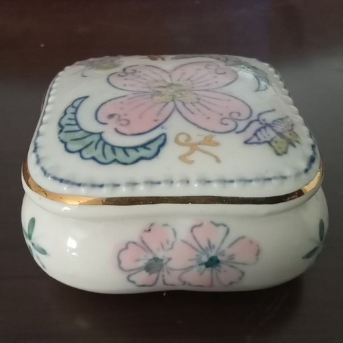 Bohemia porcelain jewelry box used from Czechoslovakia 1960