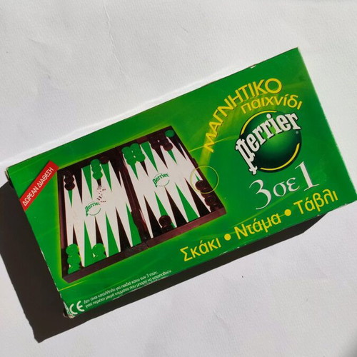 Perrier Backgammon Chess Checkers used vintage promotional game