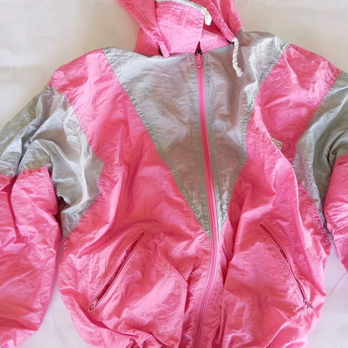 Vintage jacket used, pink-gray, size small