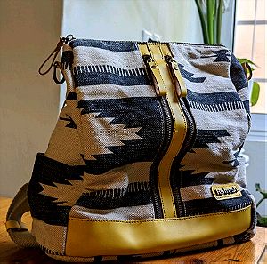 Refresh boho τσάντα πλάτης - backpack με κίτρινες λεπτομέρειες