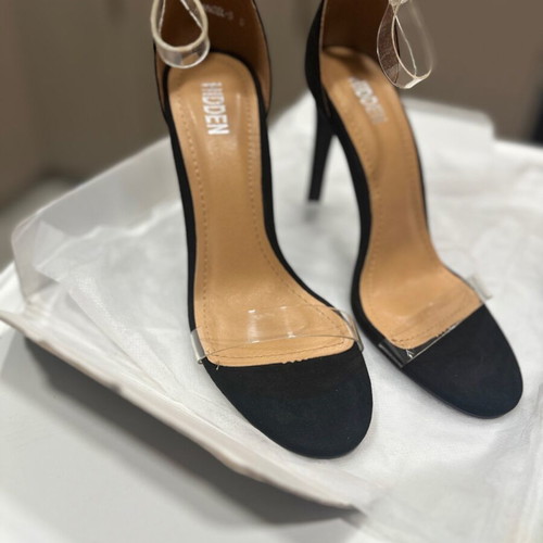 Hidden Fashion Sandals Size 38 New Black Transparent Strap