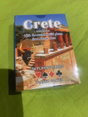 Τράπουλα καινούργια με τοπία της Κρήτης, σφραγισμένη