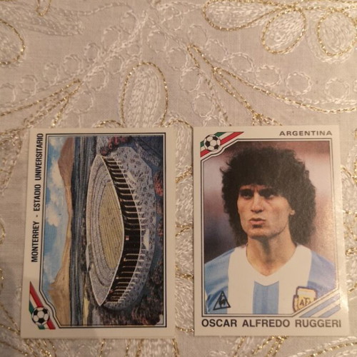 Panini stickers Mexico 1986 no 27 and no 77