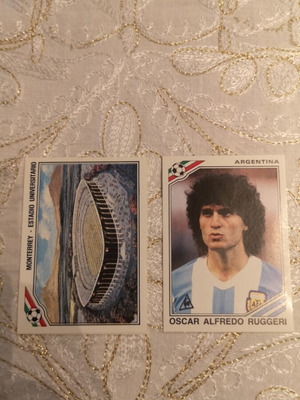Panini stickers Mexico 1986 no 27 and no 77