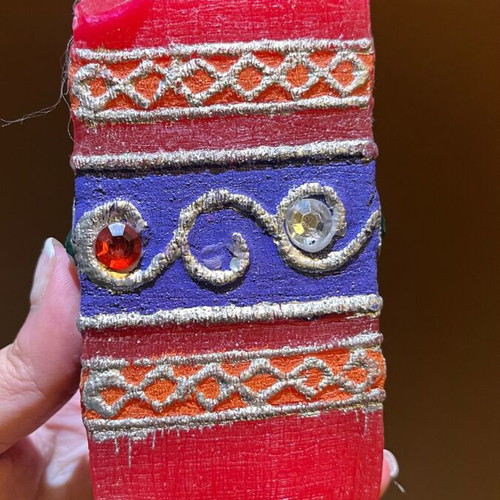 Indian decorative candle used with imperfections due to age