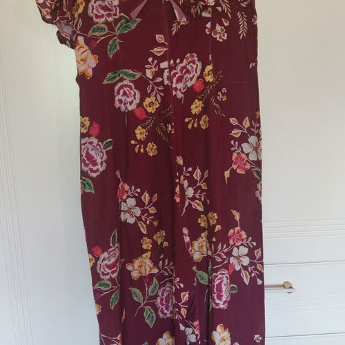 Bershka Floral One-Shoulder Jumpsuit Size L Like New