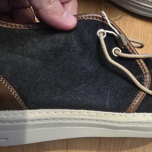 Brimarts suede sneakers used, dark blue and brown, size 44